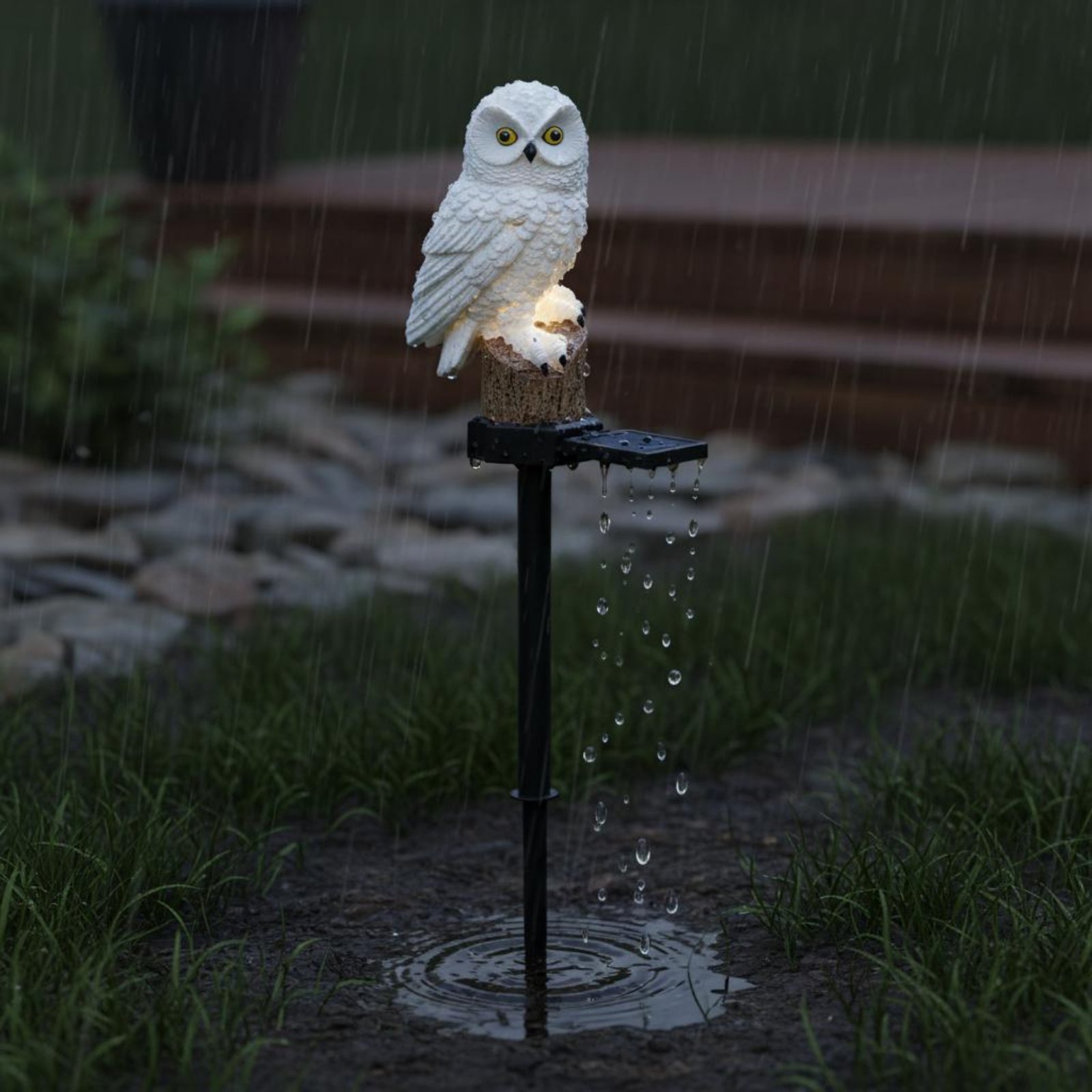 ソーラーフクロウ型ステークライト 防水ソーラーガーデンフクロ - Outdoor Lighting Pathway のレビューと価格