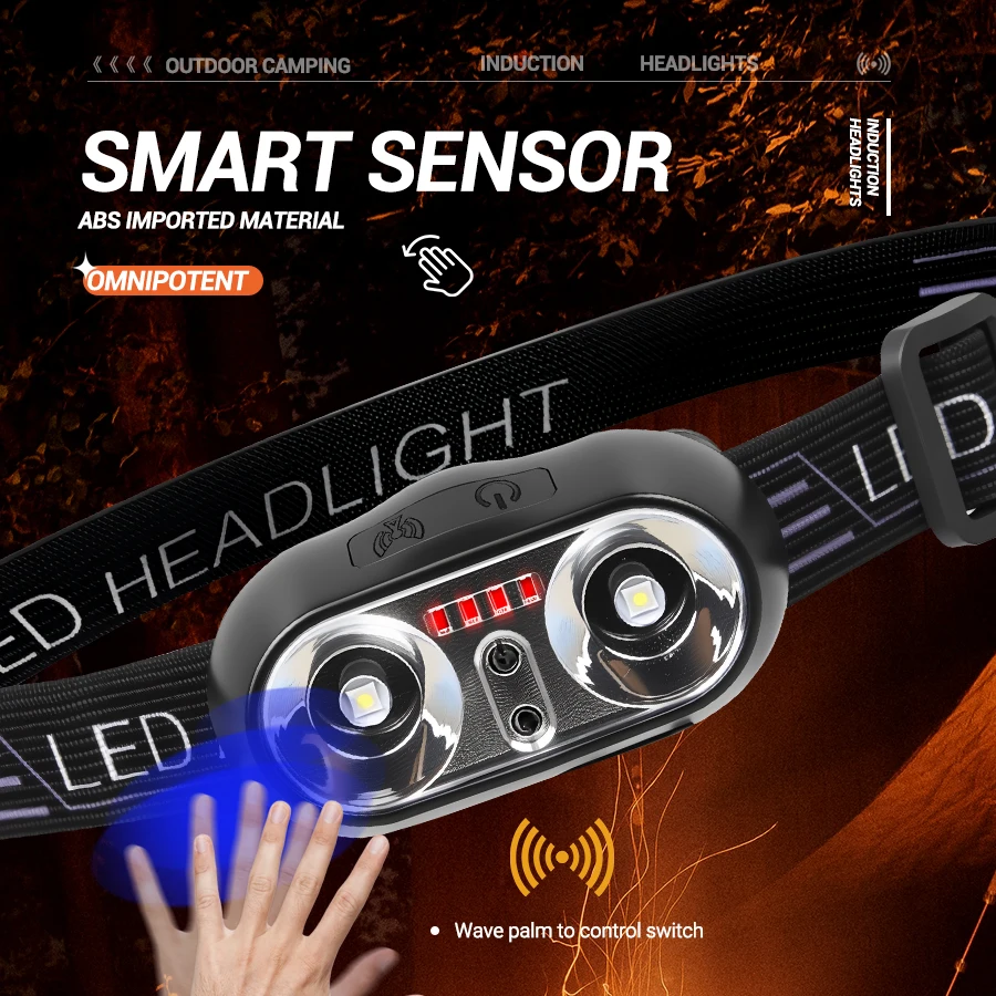 強力な光ヘッドランプミニLED夜釣り強力な懐中電灯ヘッドラン - Outdoor Lighting Sensor のレビューと価格