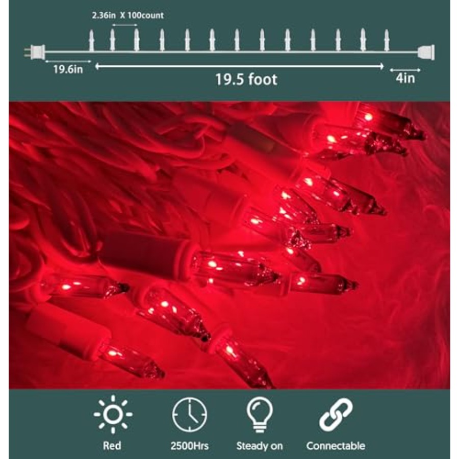 クリスマスライト 100個入り クリスマスツリーストリングラ - Outdoor Lighting Tree のレビューと価格