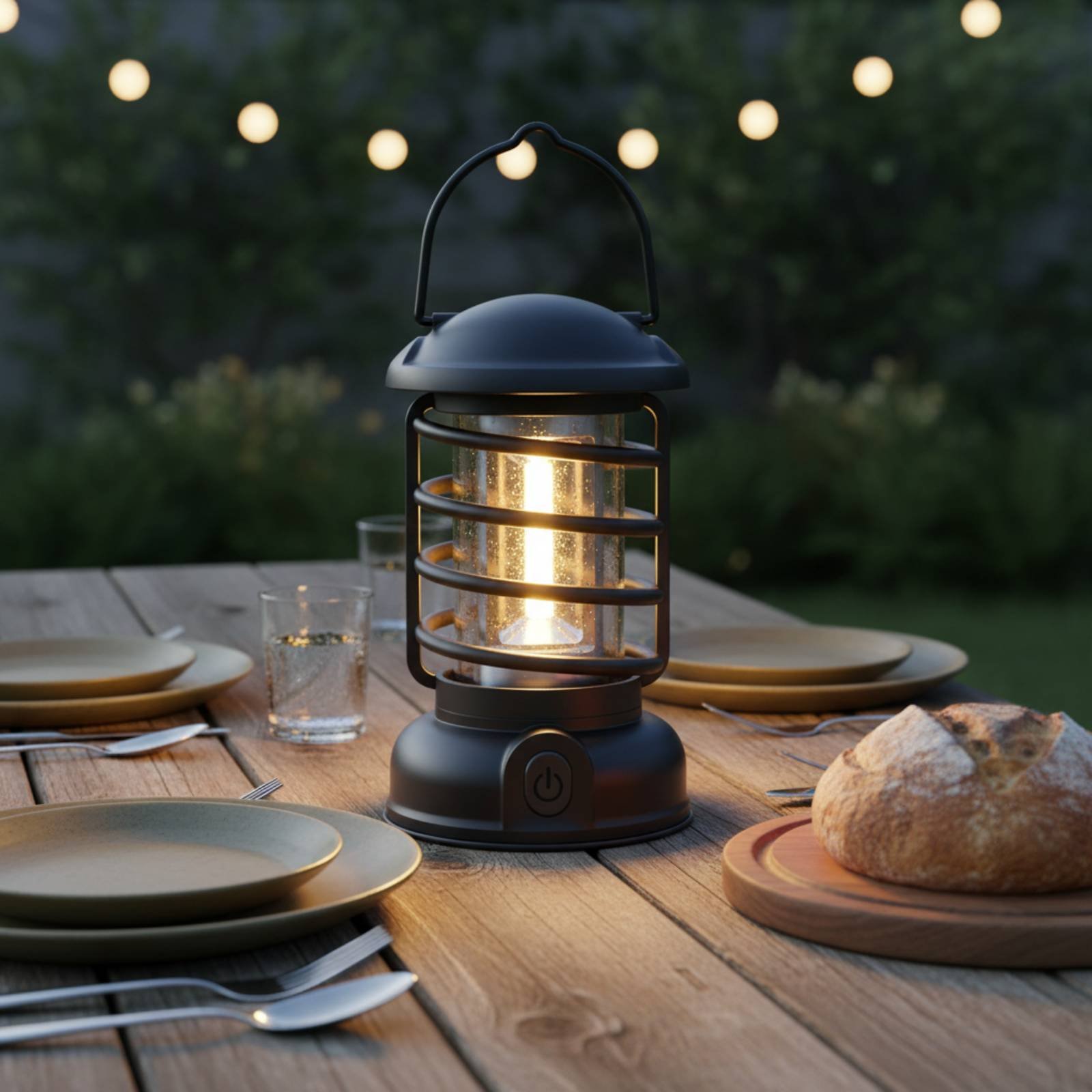 レトロキャンプランタン双方向電源ヴィンテージデザイン発光コン - Outdoor Lighting Battery のレビューと価格