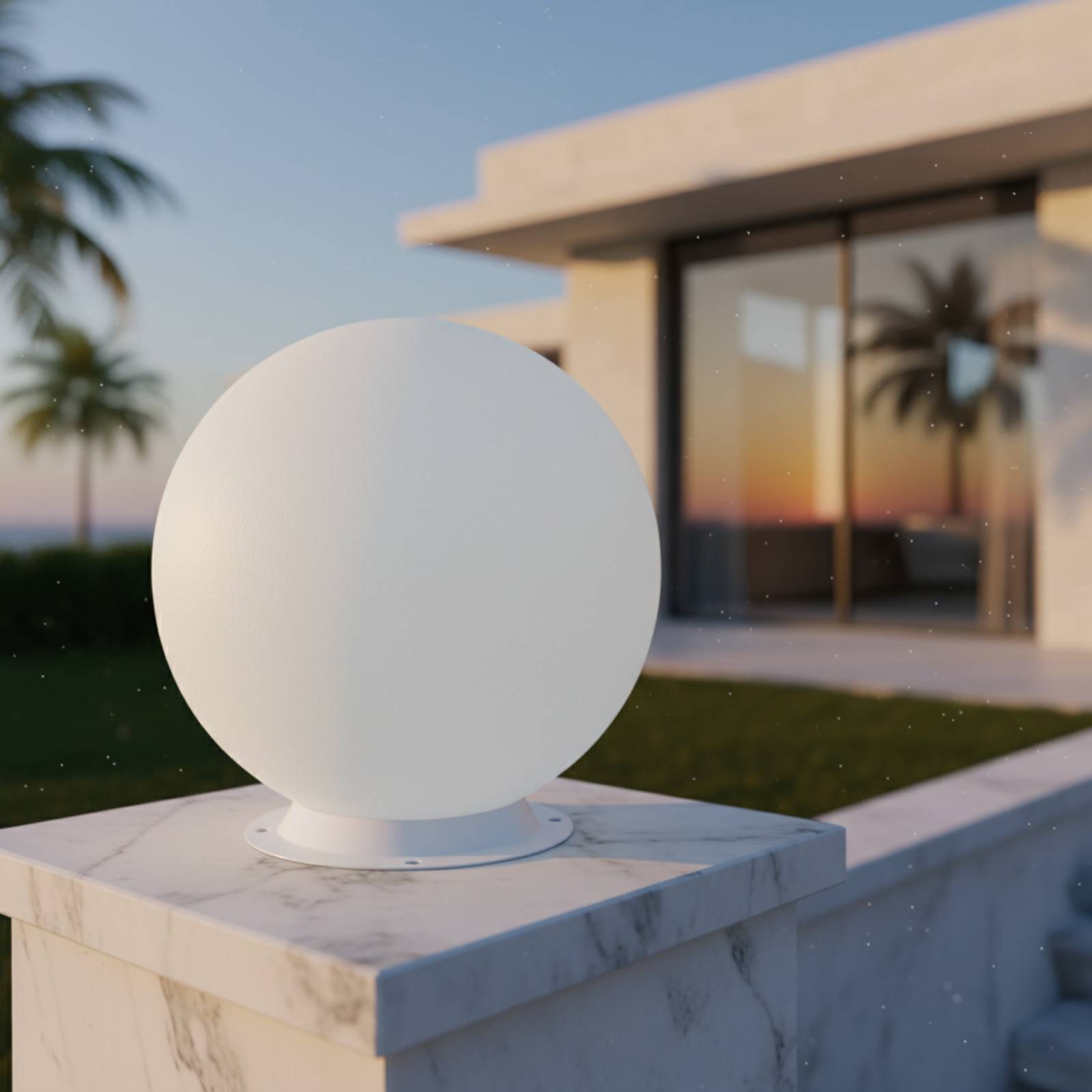 ソーラーポストキャップライト夕暮れから夜明けまで点灯する球形 - Outdoor Lighting Globes のレビューと価格