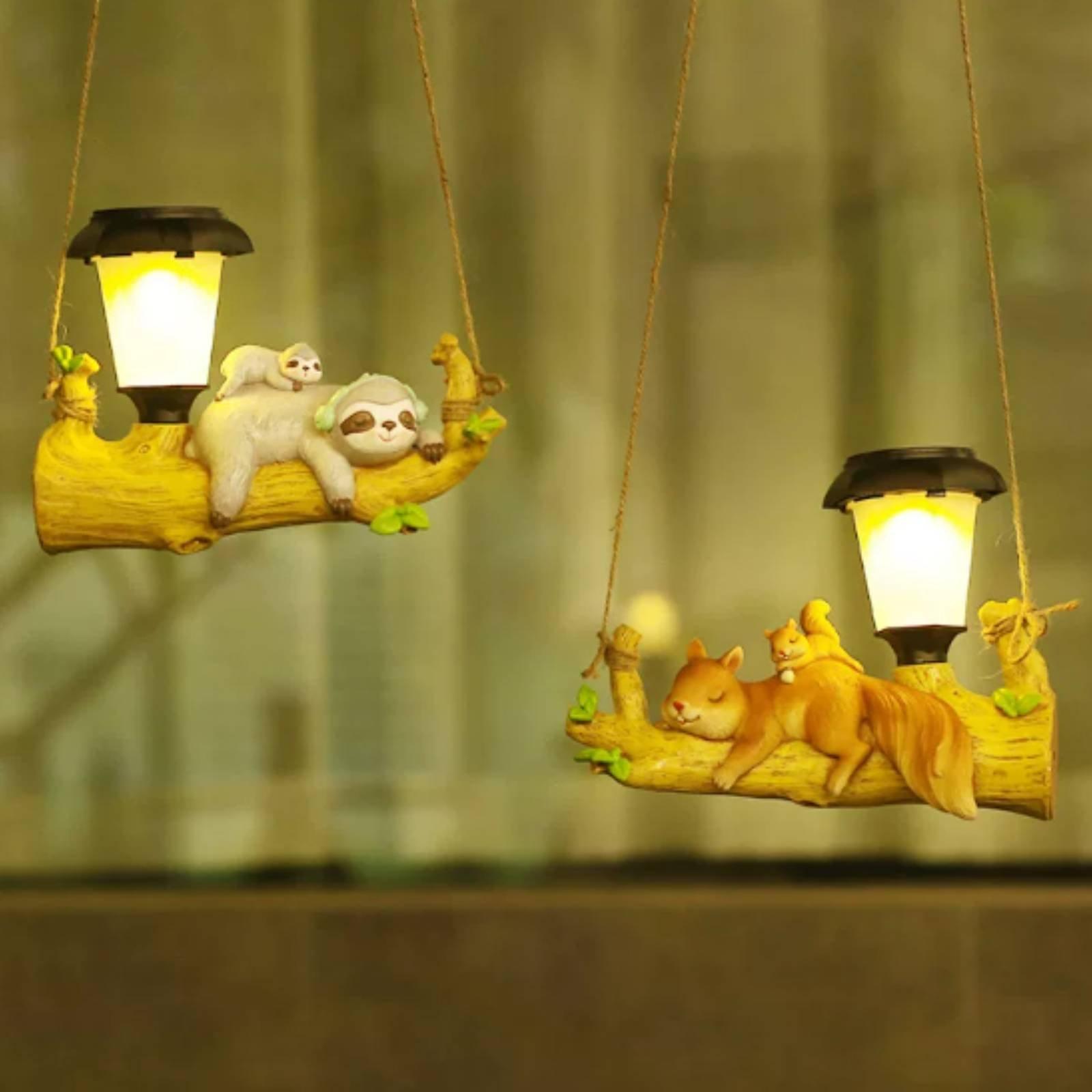 樹脂製ソーラー屋外吊り下げライト動物モチーフ防水ガーデンラン - Outdoor Lighting Patio のレビューと価格