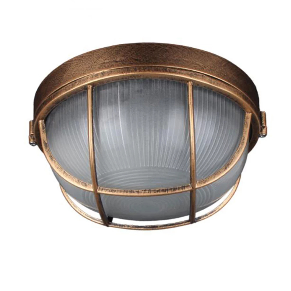 ヴィンテージ屋外シーリングランプ、ブロンズメタルガラス保護庭 - Outdoor Lighting Under Roof のレビューと価格