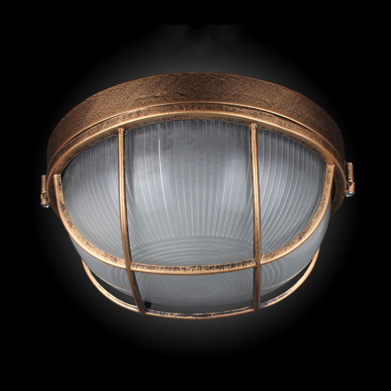 ヴィンテージ屋外シーリングランプ、ブロンズメタルガラス保護庭 - Outdoor Lighting Under Roof のレビューと価格