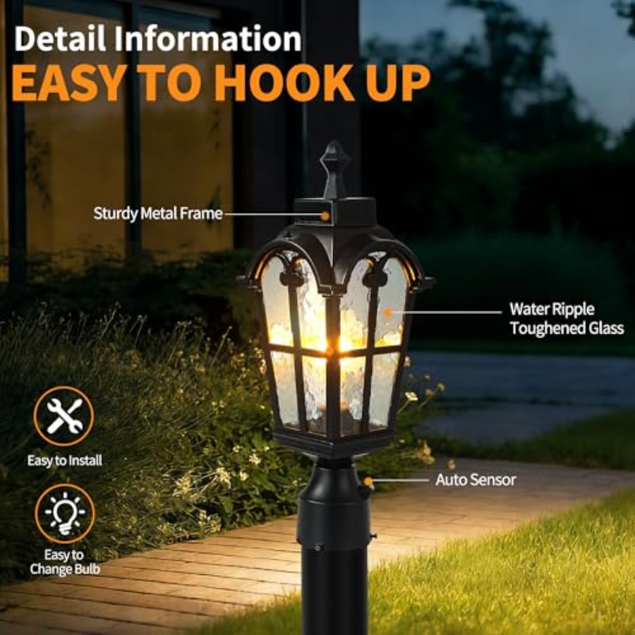 センサー屋外ポストライト防水ポストライト器具屋外防錆防水エク - Outdoor Lighting Battery のレビューと価格