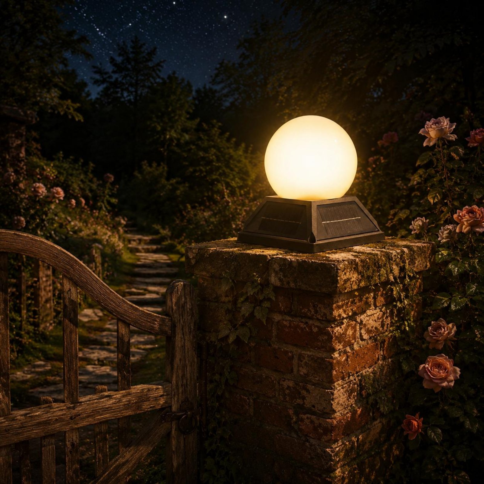 ソーラーポストキャップライトワイヤレスコントローラー制御ソー - Outdoor Lighting Globes のレビューと価格