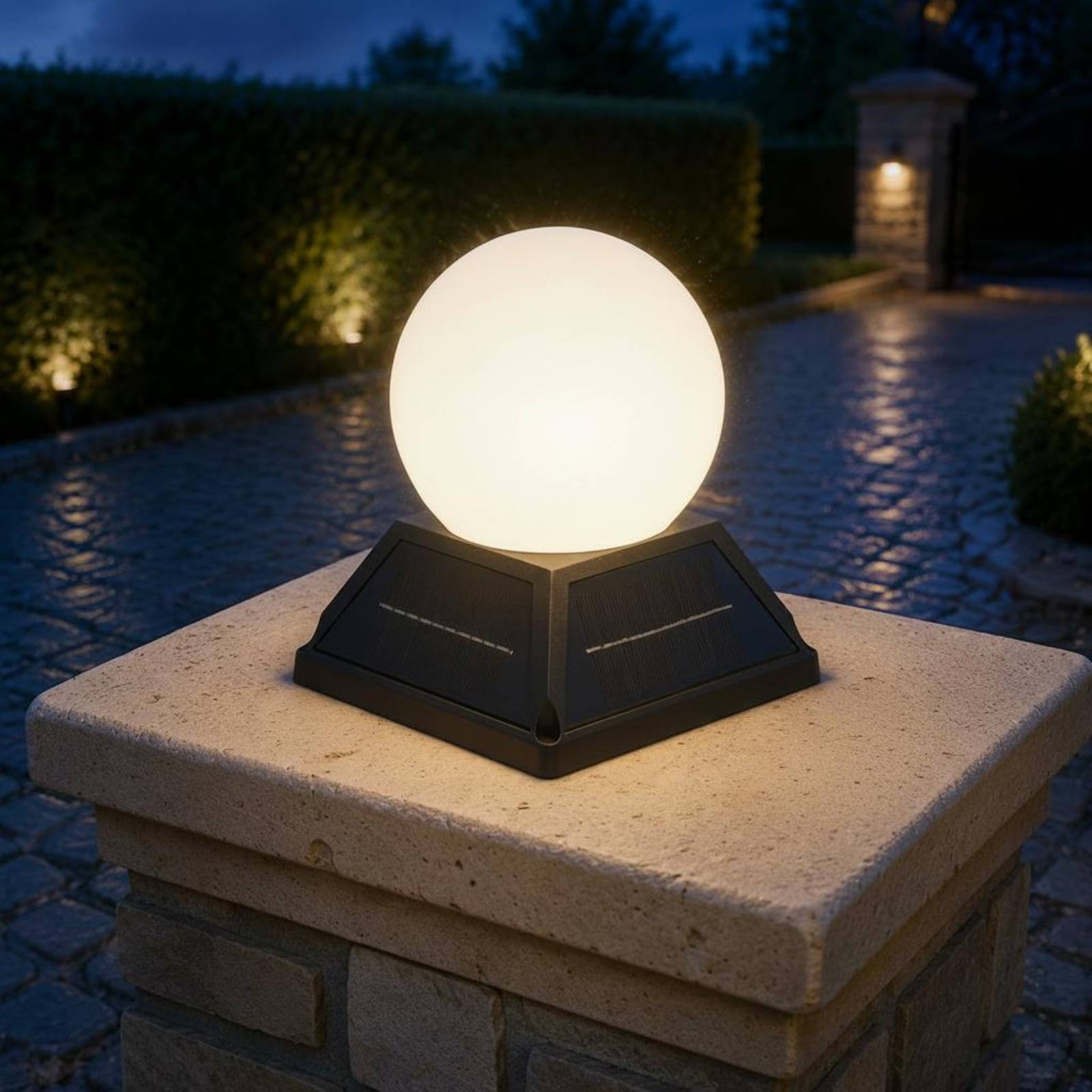ソーラーポストキャップライトワイヤレスコントローラー制御ソー - Outdoor Lighting Globes のレビューと価格