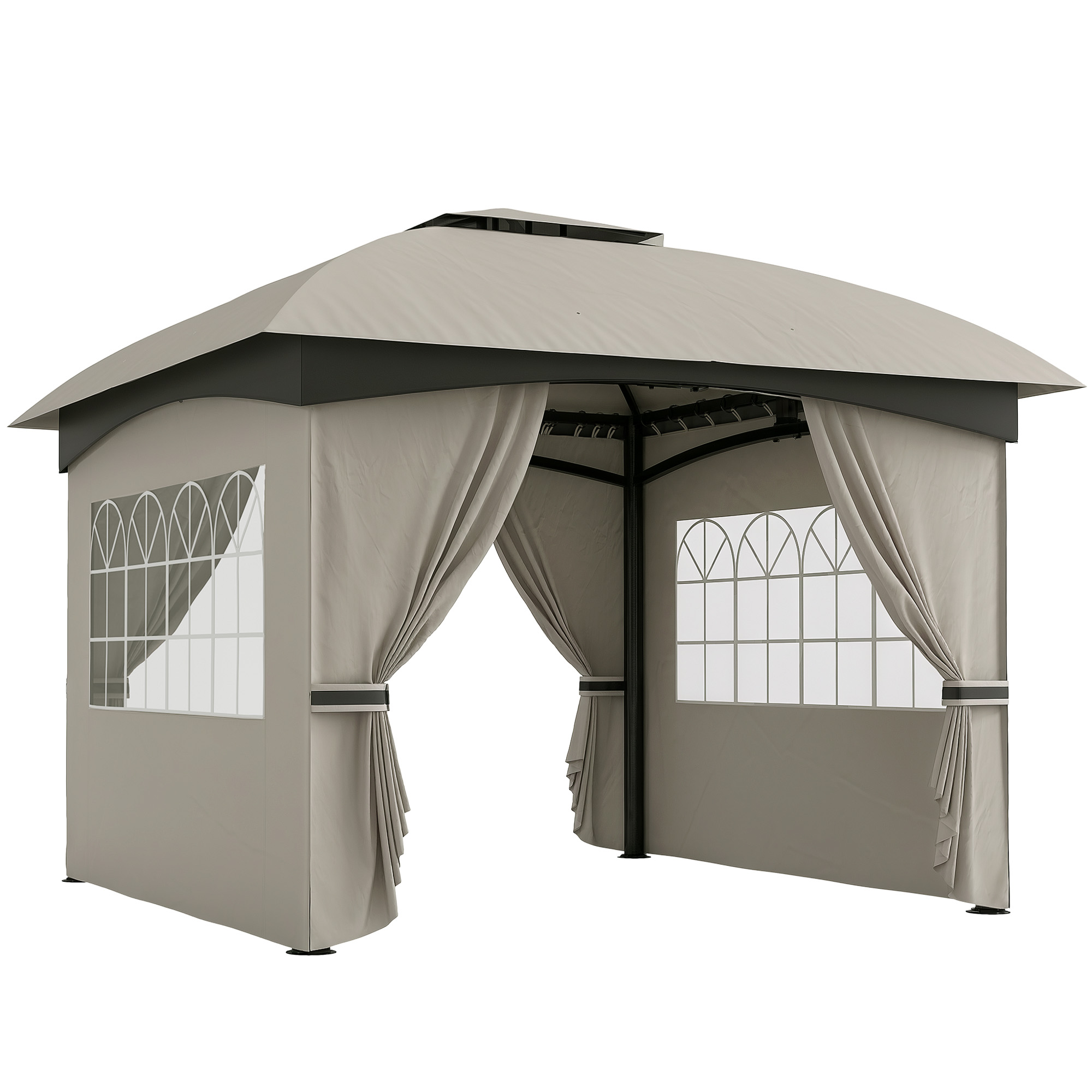 11フィート×11フィートの屋外用ガゼボ（カーテン付き）、教 - Outdoor Lighting Gazebo のレビューと価格