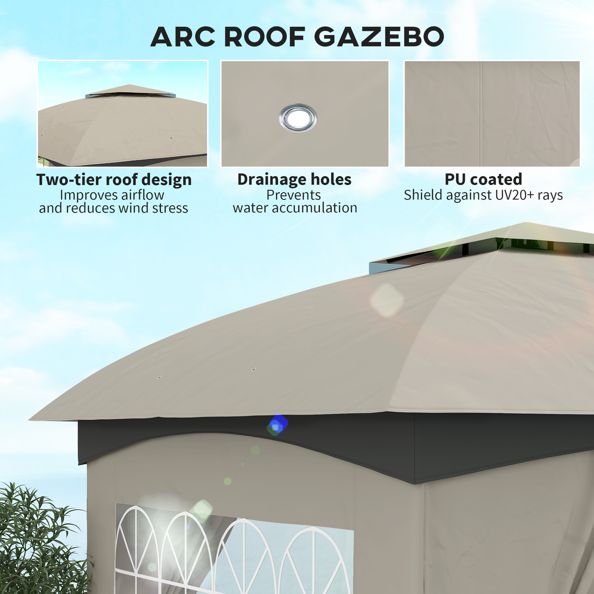 11フィート×11フィートの屋外用ガゼボ（カーテン付き）、教 - Outdoor Lighting Gazebo のレビューと価格