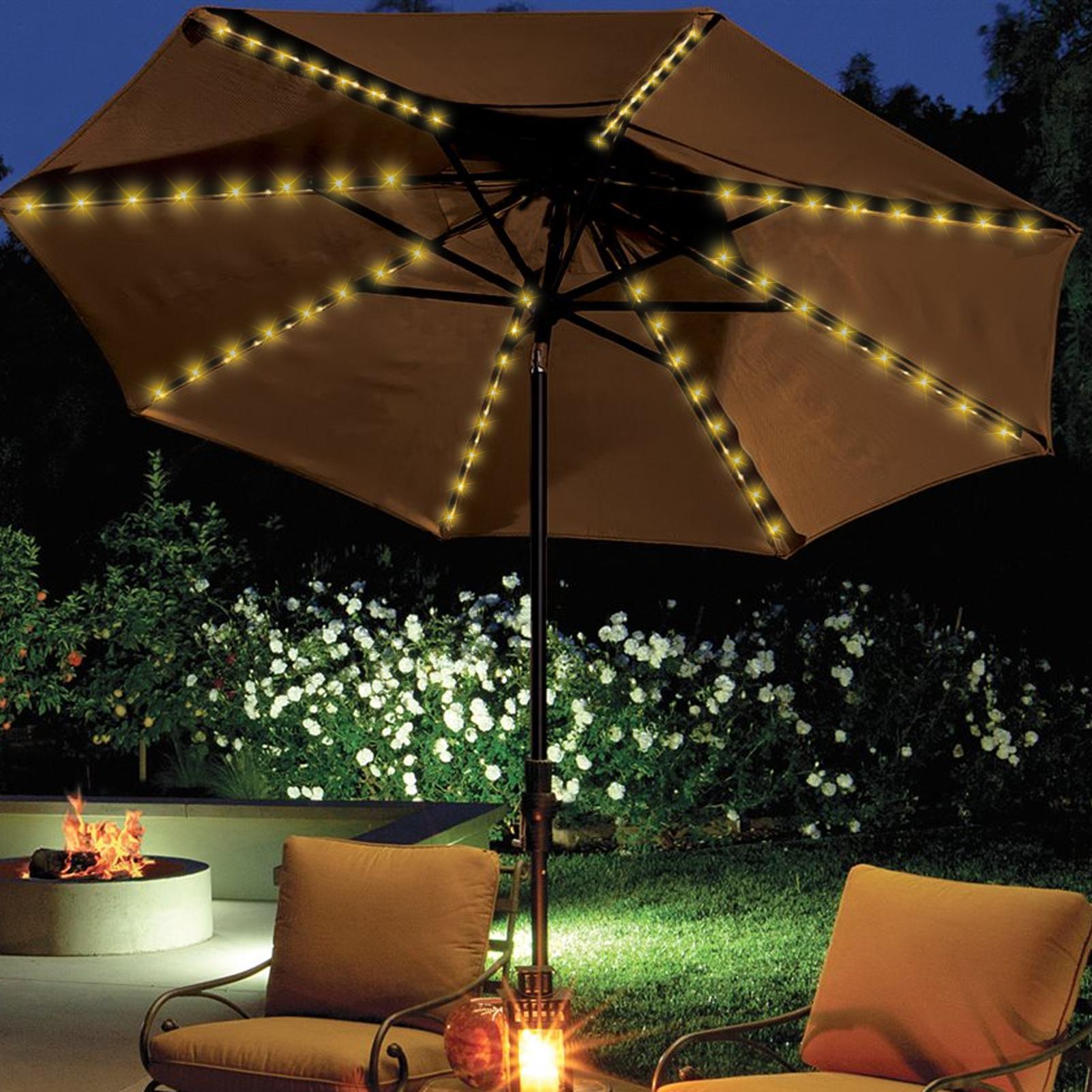 ソーラーアンブレラストリングライト 104LED パラソルス - Outdoor Lighting Gazebo のレビューと価格
