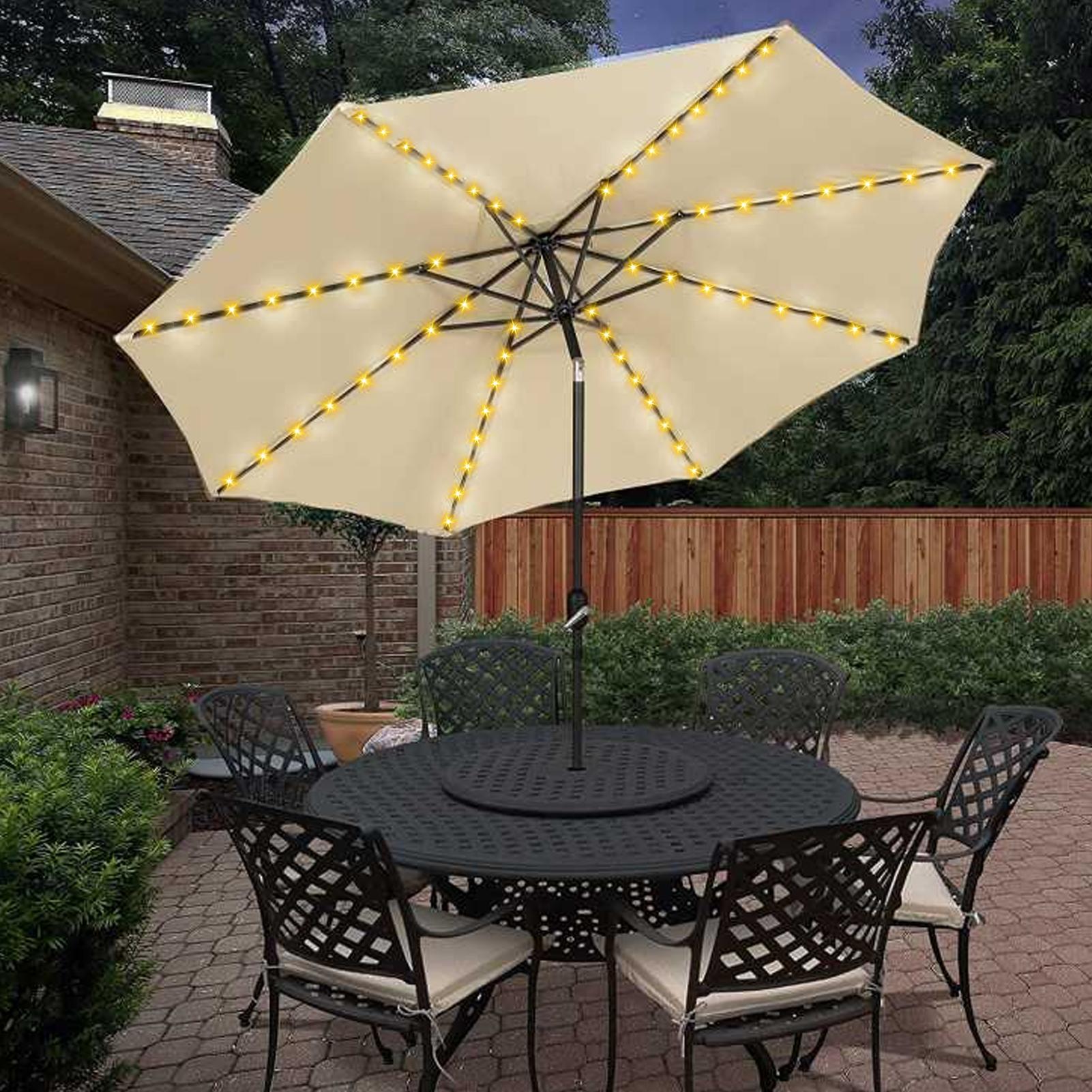 ソーラーアンブレラストリングライト 104LED パラソルス - Outdoor Lighting Gazebo のレビューと価格
