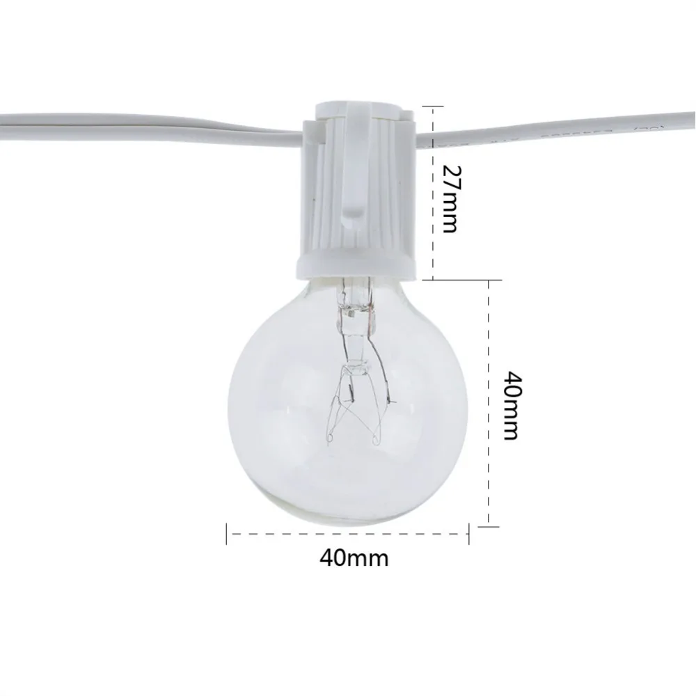 ヴィンテージ G40 クリア電球ストリングライト 8 メート - Outdoor Lighting Globes のレビューと価格