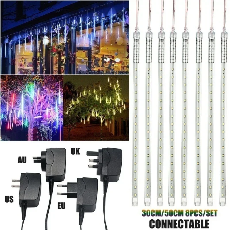 30 センチメートル/50 センチメートル防水流星雨雨 8  - Outdoor Lighting Tree のレビューと価格