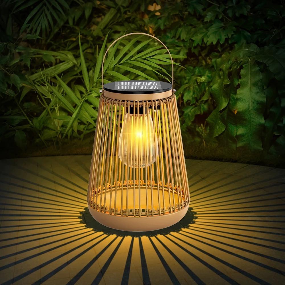IP65防水ソーラーラタンランタン、吊り下げ式テーブルライト - Outdoor Lighting Patio のレビューと価格