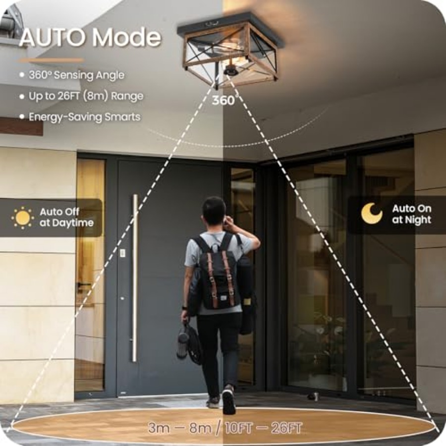 モーションセンサー付き屋外シーリングライト、屋外用フラッシュ - Outdoor Lighting Sensor のレビューと価格