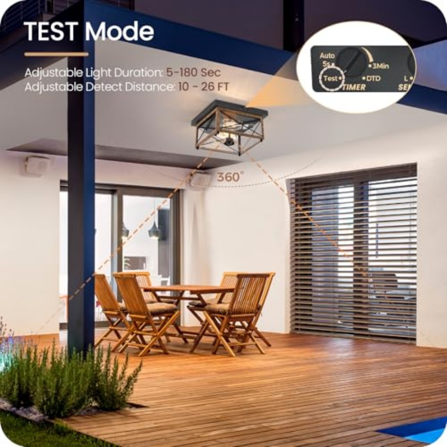 モーションセンサー付き屋外シーリングライト、屋外用フラッシュ - Outdoor Lighting Sensor のレビューと価格