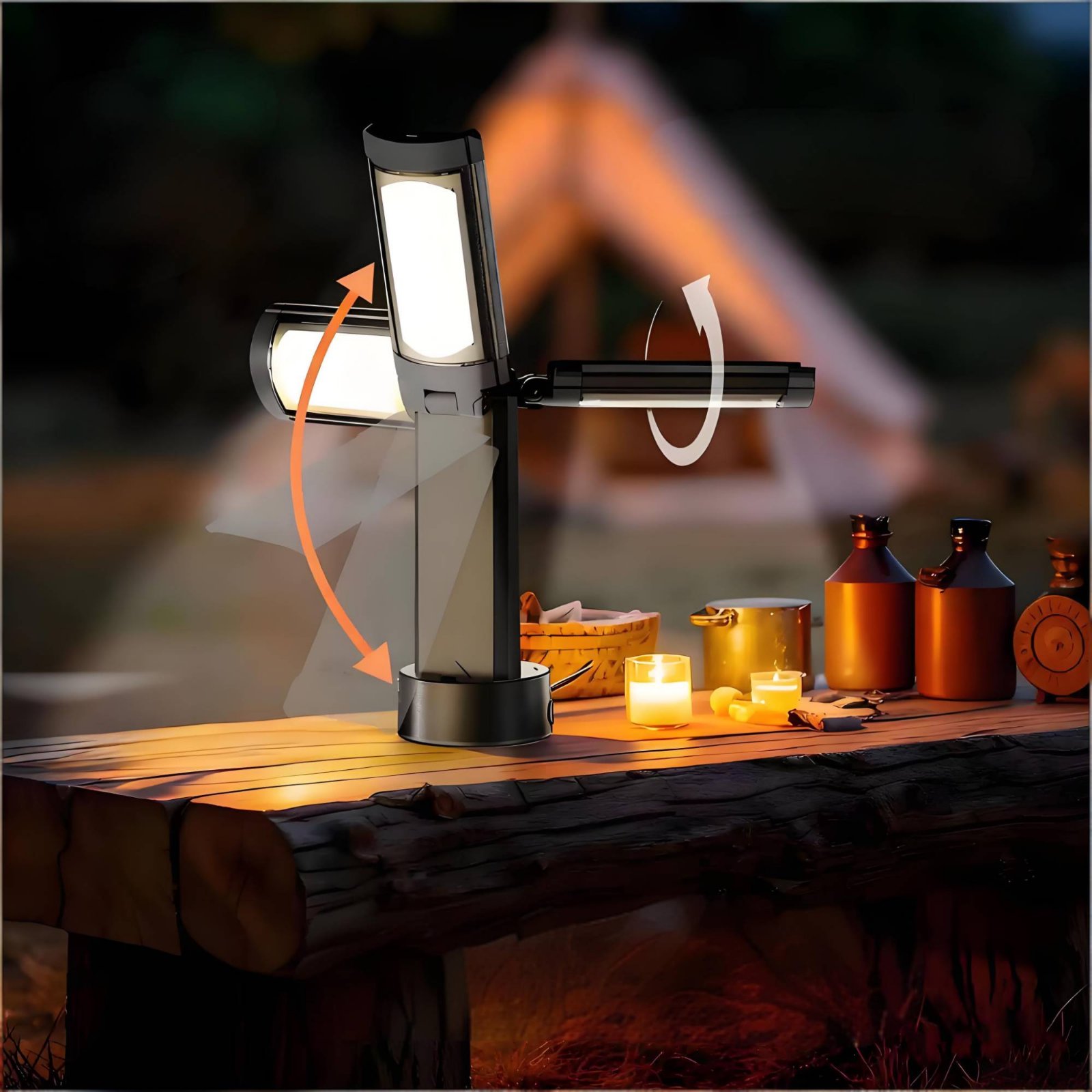 伸縮式テントランプ高さ調節可能ポータブルキャンプランプ折りた - Outdoor Lighting Battery のレビューと価格