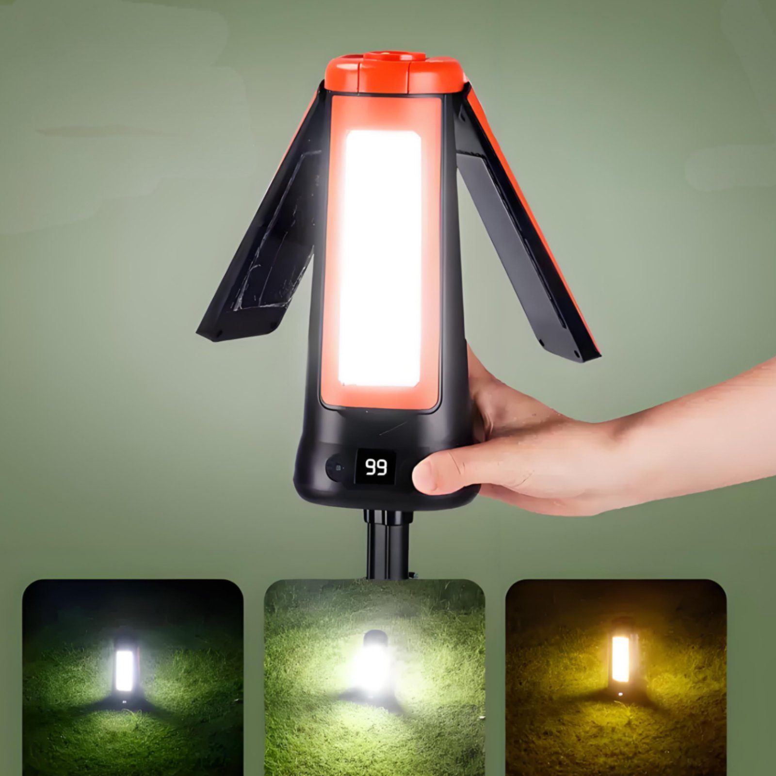 伸縮式テントランプ高さ調節可能ポータブルキャンプランプ折りた - Outdoor Lighting Battery のレビューと価格