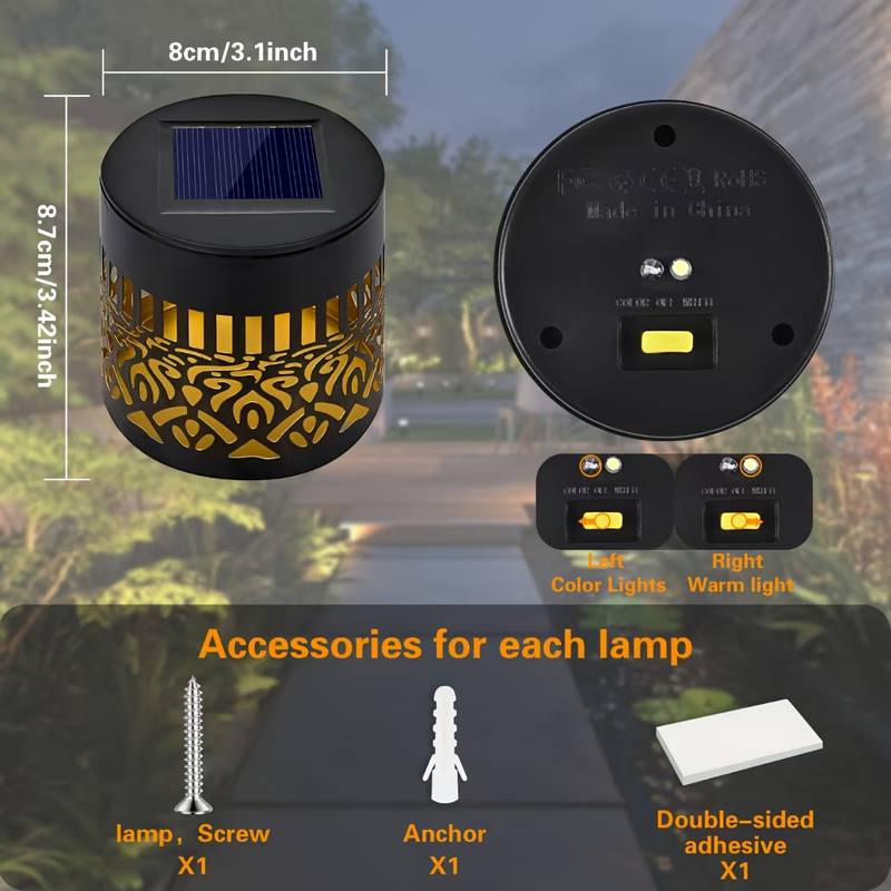 2個セット ソーラーガーデンライト IP65 耐久性のある金 - Outdoor Lighting Driveway のレビューと価格