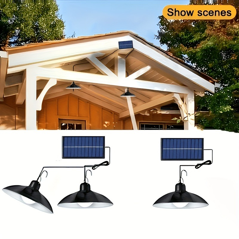 1pc ソーラーペンダントライト屋外 LED ランプダブルヘ - Outdoor Lighting Pendant のレビューと価格