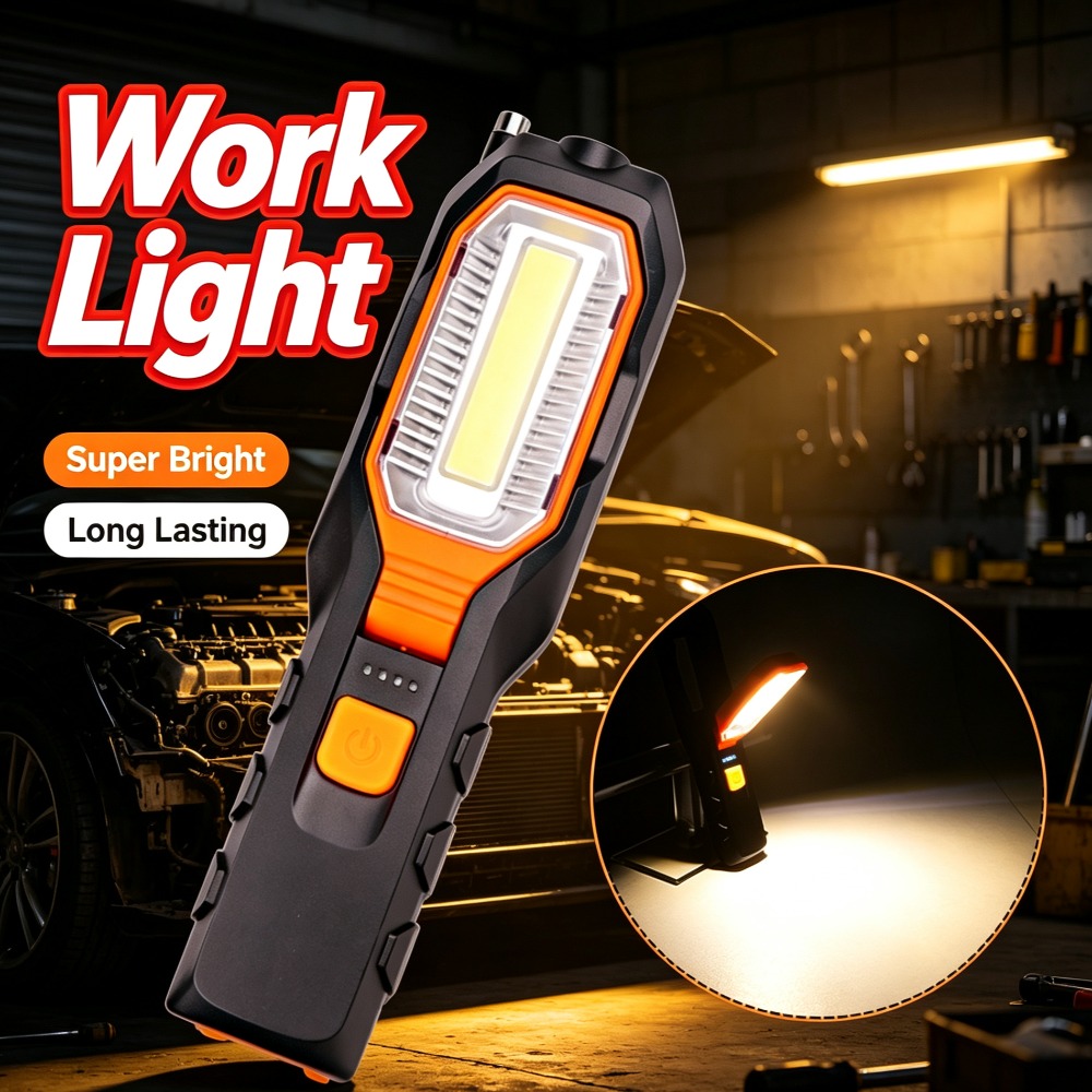 新しいLED作業灯、内蔵バッテリー、USB充電式、磁気回転式 - Outdoor Lighting Battery のレビューと価格