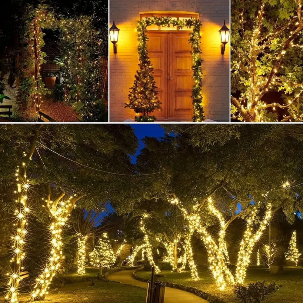 100 LEDストリングライト,ソーラーパワー,8モード,防 - Outdoor Lighting Driveway のレビューと価格