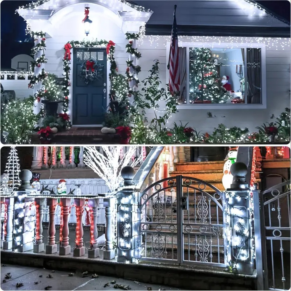 100 LEDストリングライト,ソーラーパワー,8モード,防 - Outdoor Lighting Driveway のレビューと価格