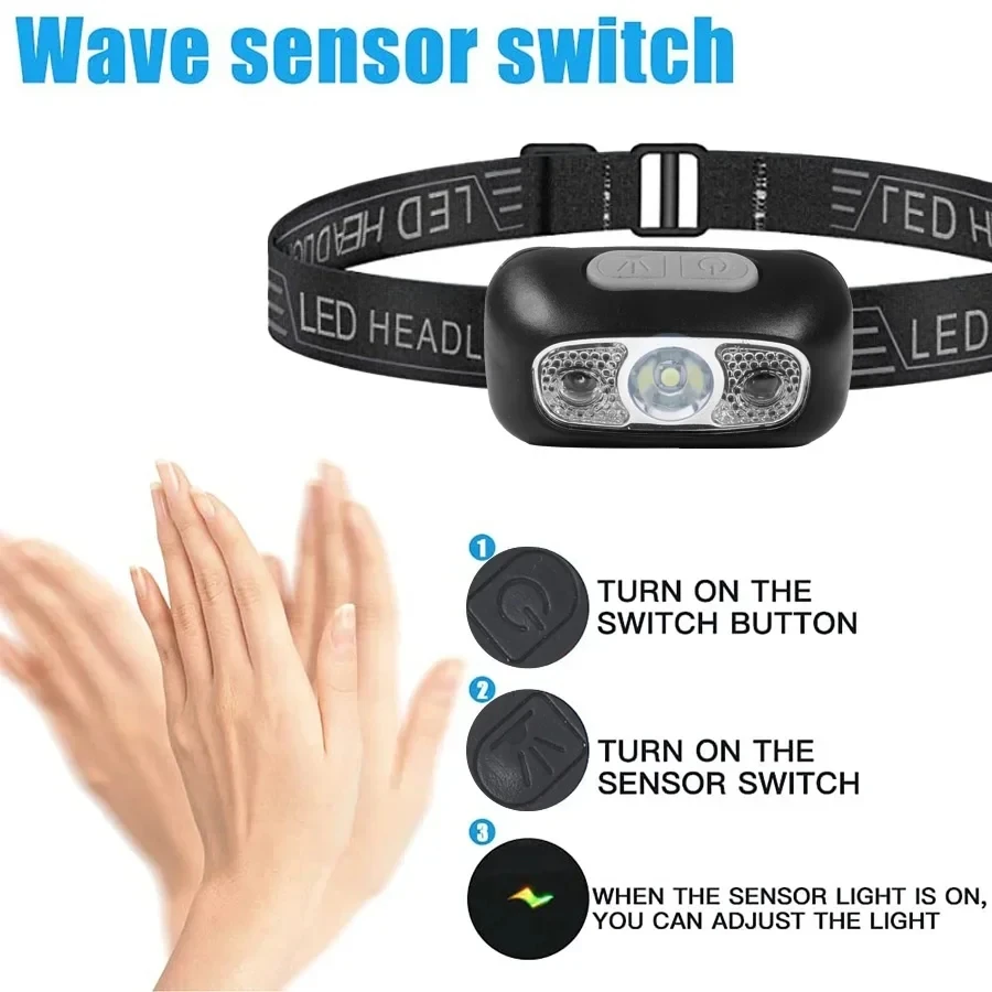 強力な光ヘッドランプポータブル LED センサーヘッドランプ - Outdoor Lighting Sensor のレビューと価格
