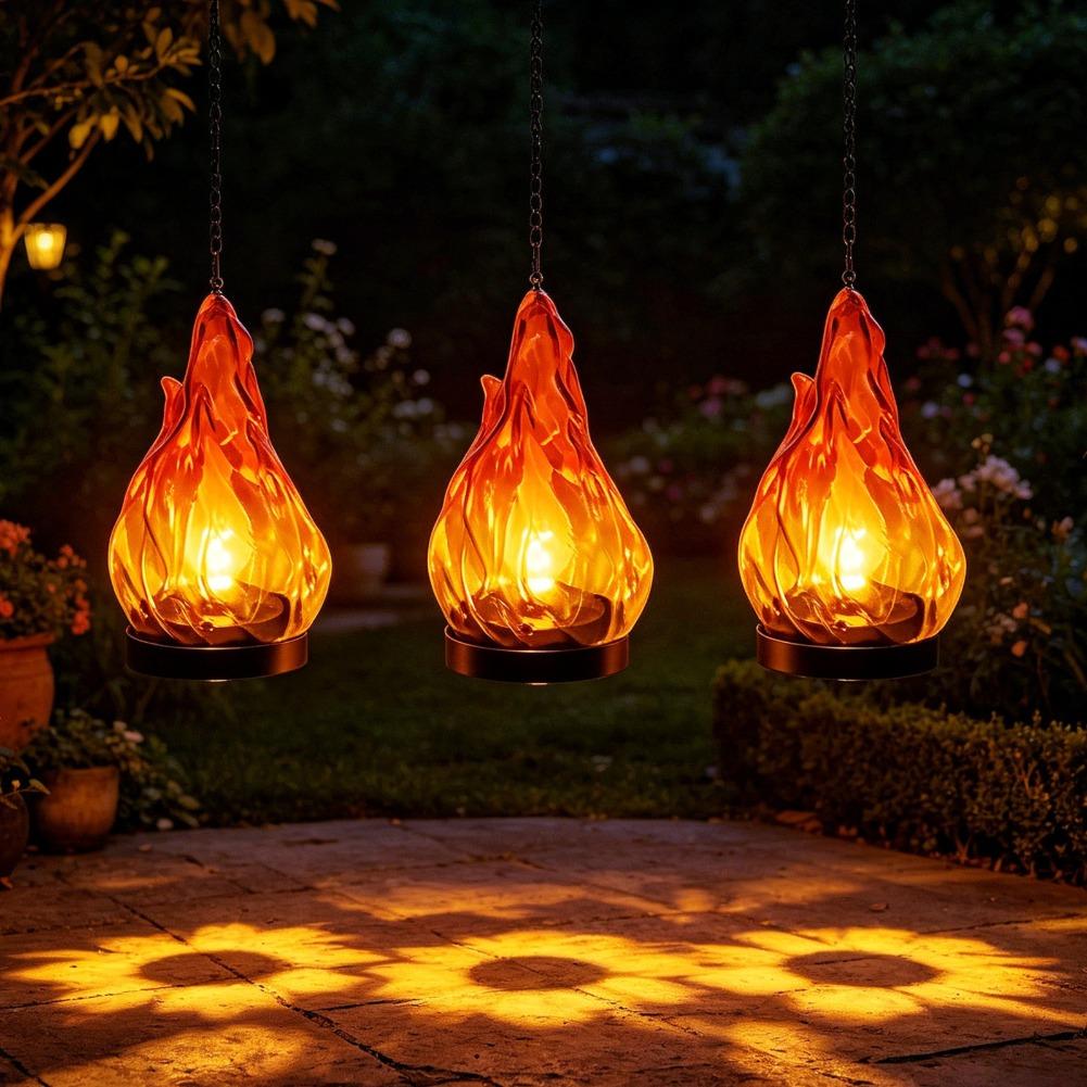 ソーラーフレームハンギングランタンライトIP65防水フリッカ - Outdoor Lighting Patio のレビューと価格