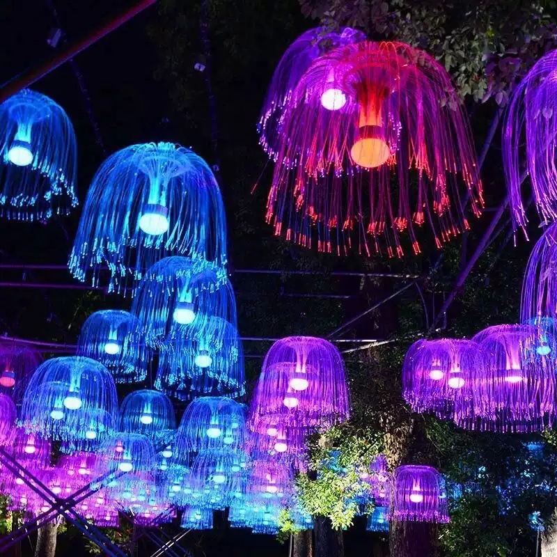 屋外防水吊り下げ式天井光ファイバーランプ クラゲランプ - Outdoor Lighting Under Roof のレビューと価格