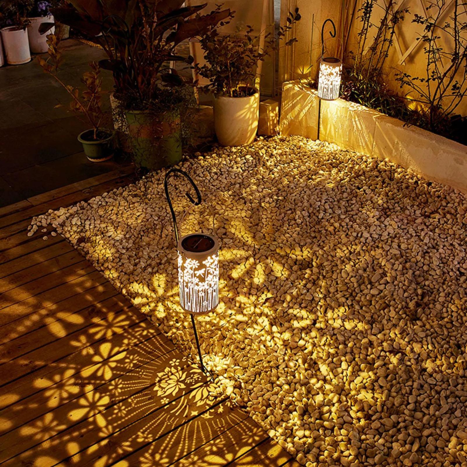 ポーチ用屋外ランタン カラフルな金属製フラワーランプ ソーラ - Outdoor Lighting Driveway のレビューと価格