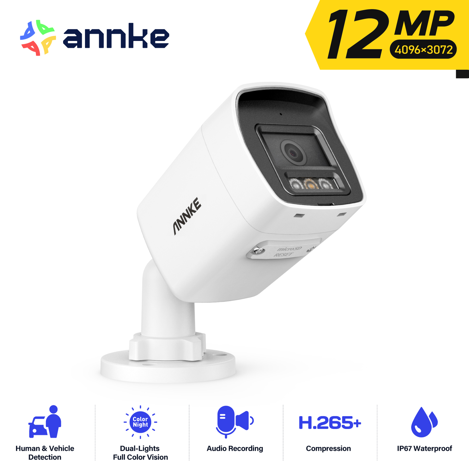 ANNKE 12MP PoE セキュリティカメラ屋外用、スマ - Outdoor Lighting Under Roof のレビューと価格