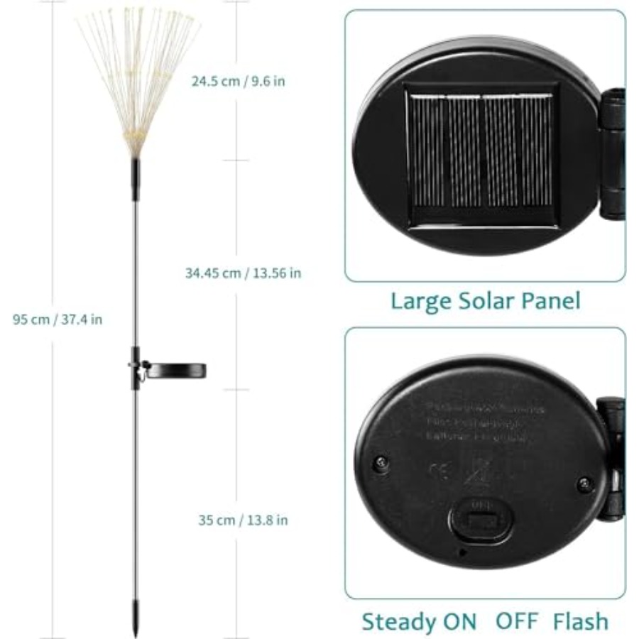 ソーラー花火ライト、照明モード付きソーラーライト、屋外防水、 - Outdoor Lighting Pathway のレビューと価格