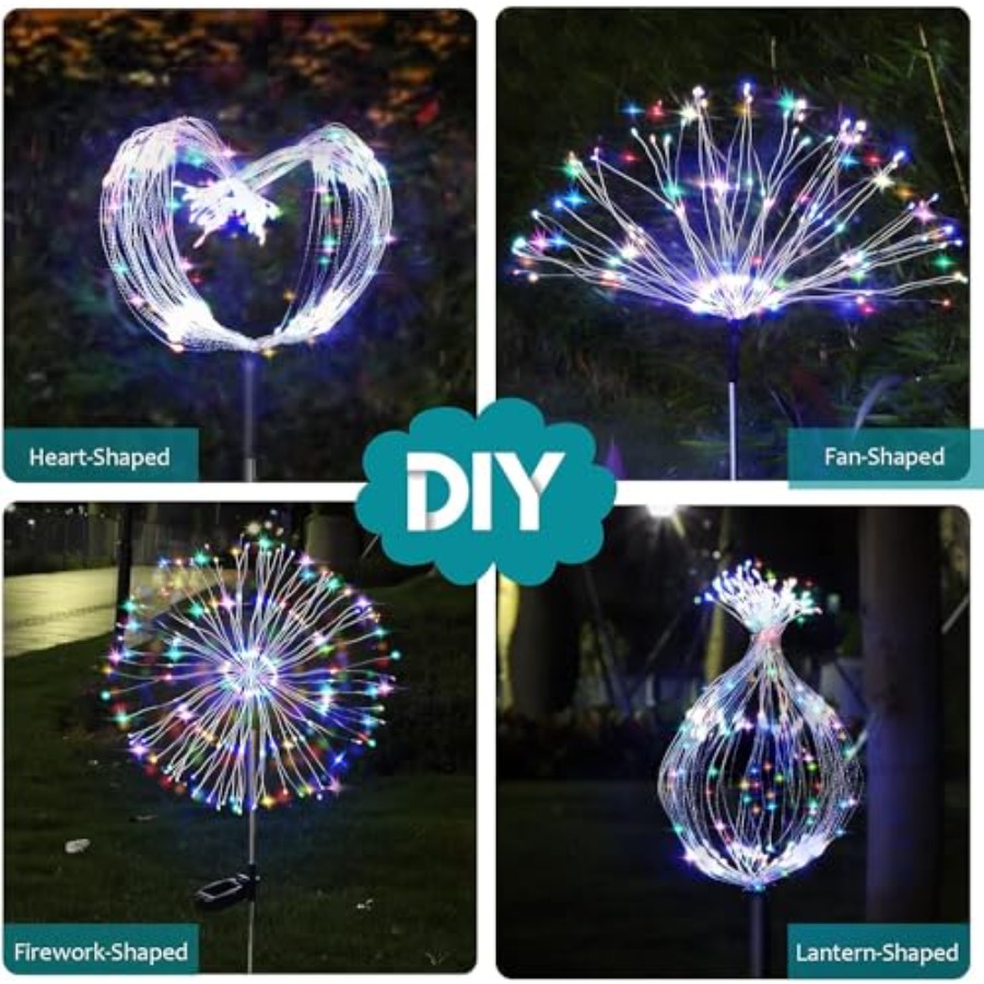 ソーラー花火ライト、照明モード付きソーラーライト、屋外防水、 - Outdoor Lighting Pathway のレビューと価格